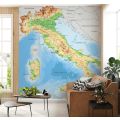 Carta Da Parati Mappa Fisica Italia Molto Dettagliata