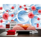 Carta Da Parati Rose E Cerchi