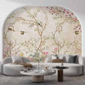 Carta Da Parati Uccelli E Fiori