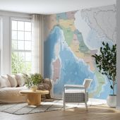 Carta Da Parati Mappa Politica Italia Molto Dettagliata