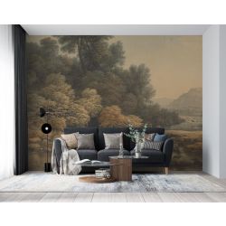 Carta Da Parati Soggiorno Paesaggio Naturale Sepia