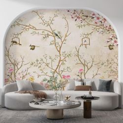 Carta Da Parati Uccelli E Fiori