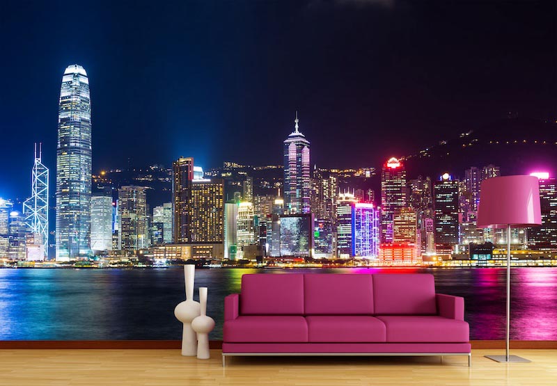 Notte Colorata - Carta Da Parati Murale Applicato