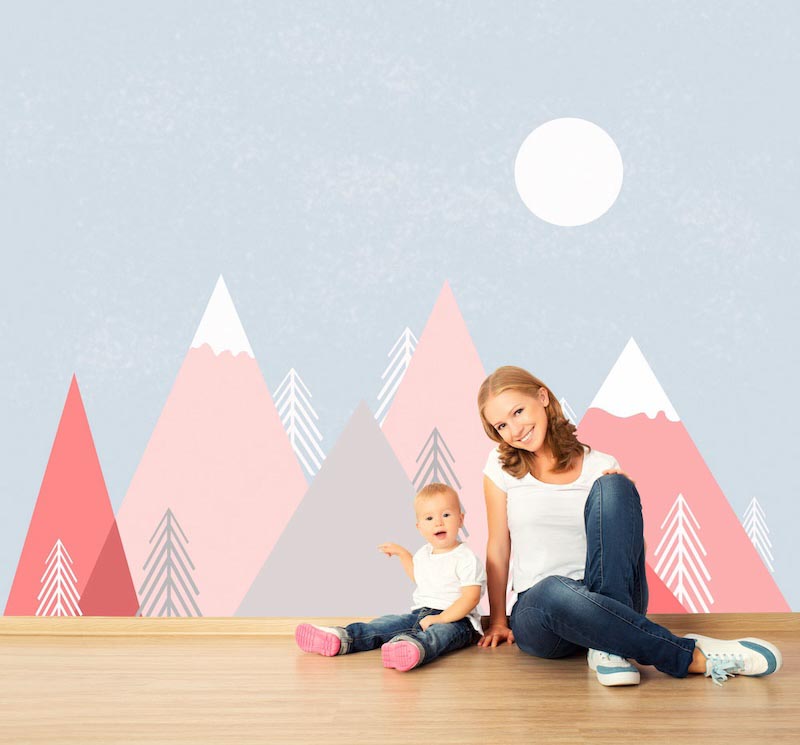 Montagne Colorate - Carta Da Parati Foto Applicato