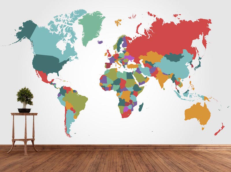 Il Mondo Da Pezzi Di Colore - Carta Da Parati Murale Applicato