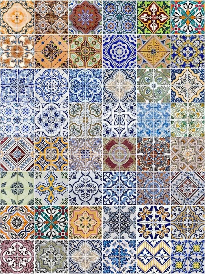 Immagine Di Carta Da Parati Piastrella Colorata Del Portogallo