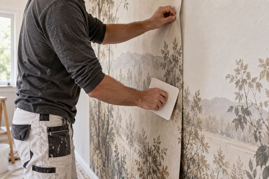 Applicazione della carta da parati su un muro non perfettamente liscio